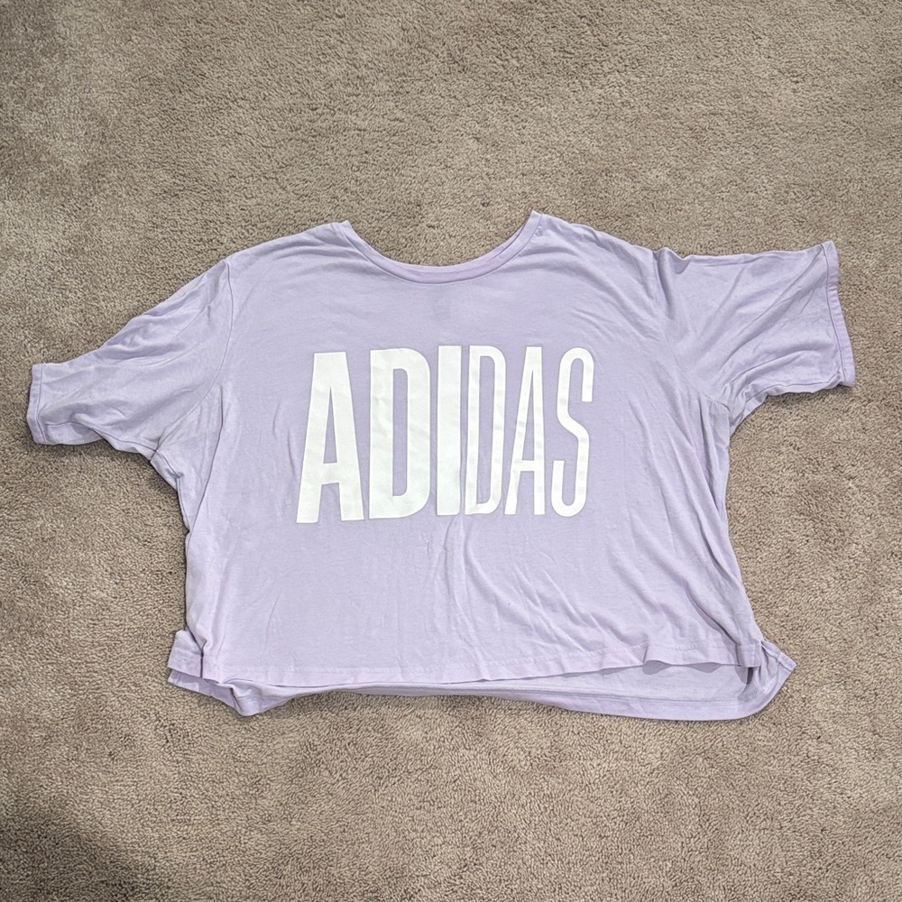 Adidas Light Purple Tee with White Logo